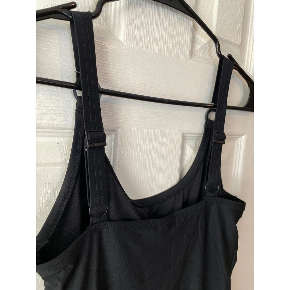 DKNY Black Ruched One Piece Swimsuit Women's Size M‎ - Picture 9 of 16
